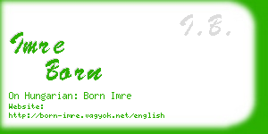 imre born business card